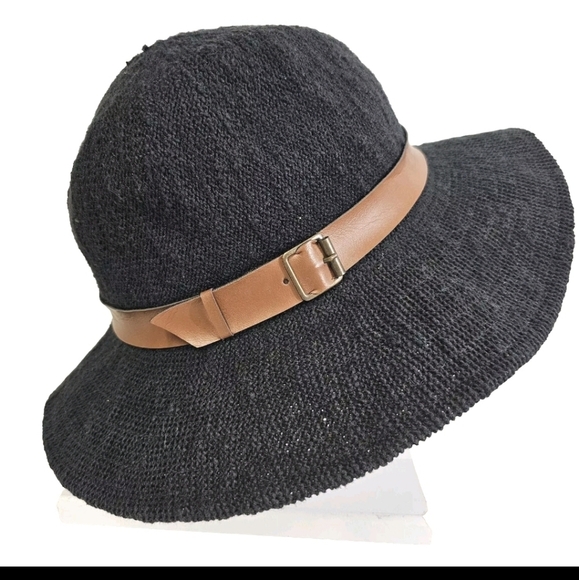 Mint By Goorin Women’s Black Woven One Size Summer Fashionable Beach Cruise Hat - Picture 6 of 13